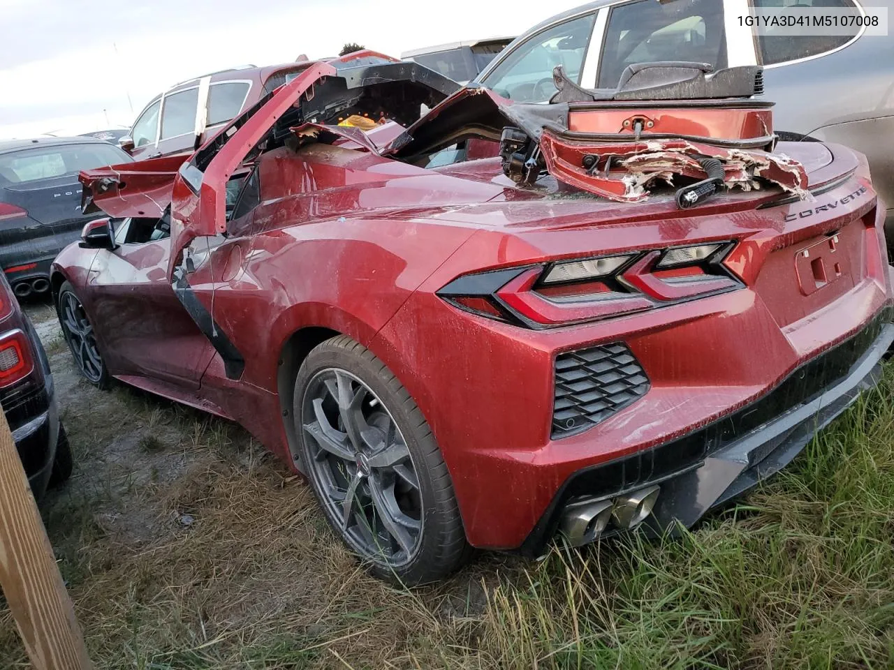 2021 Chevrolet Corvette Stingray 1Lt VIN: 1G1YA3D41M5107008 Lot: 74788454