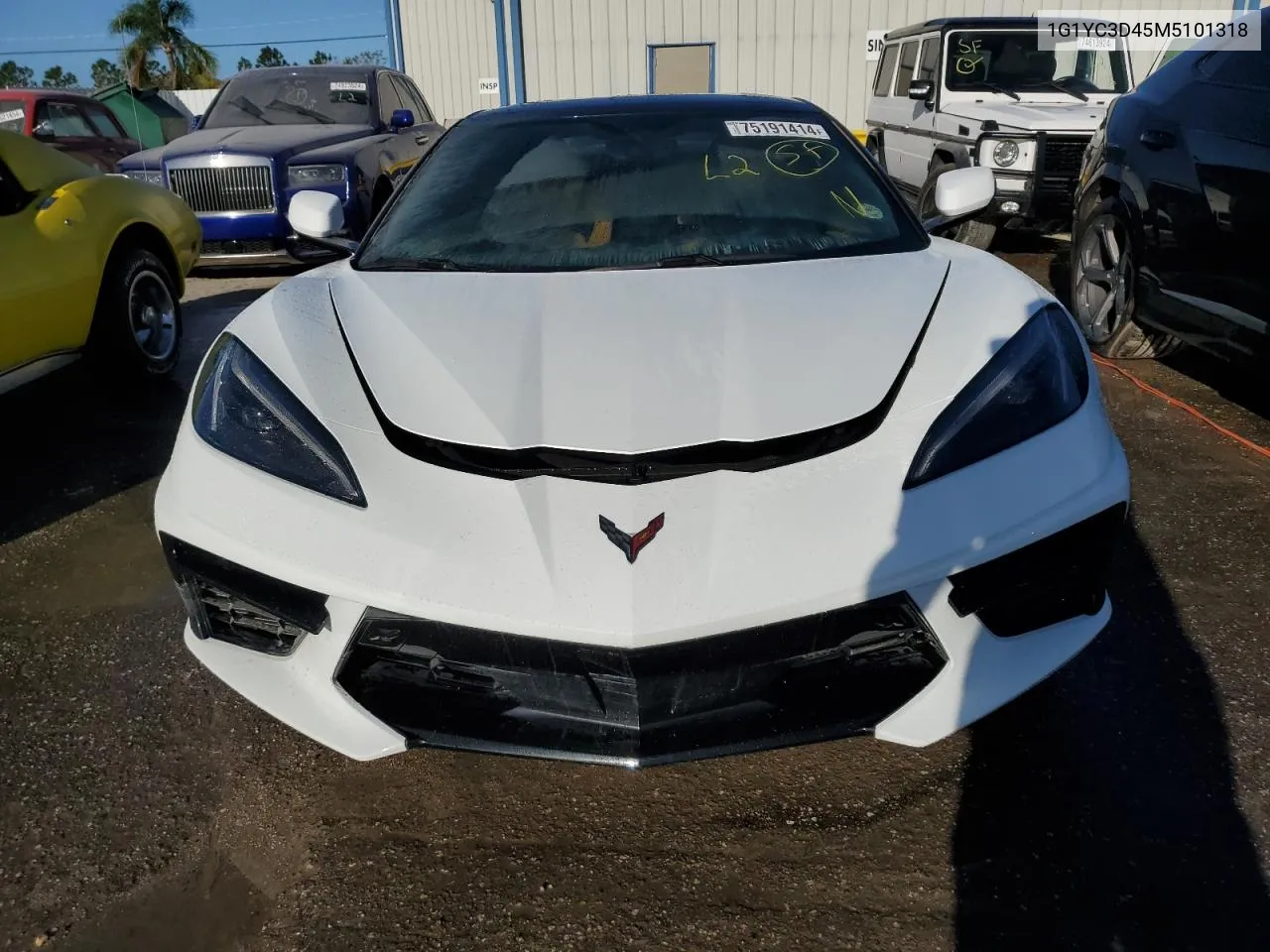 2021 Chevrolet Corvette Stingray 3Lt VIN: 1G1YC3D45M5101318 Lot: 75191414