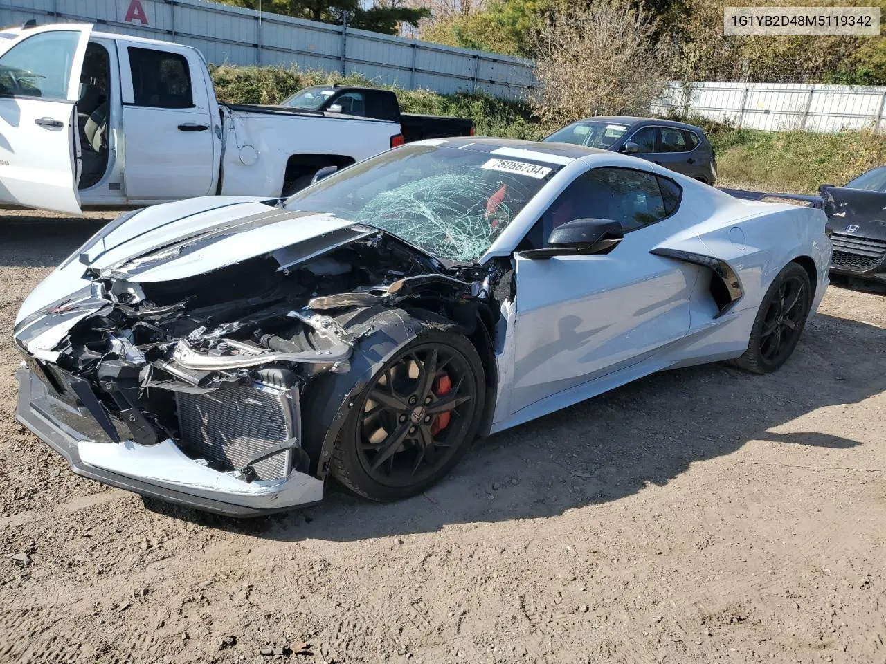 2021 Chevrolet Corvette Stingray 2Lt VIN: 1G1YB2D48M5119342 Lot: 76086734