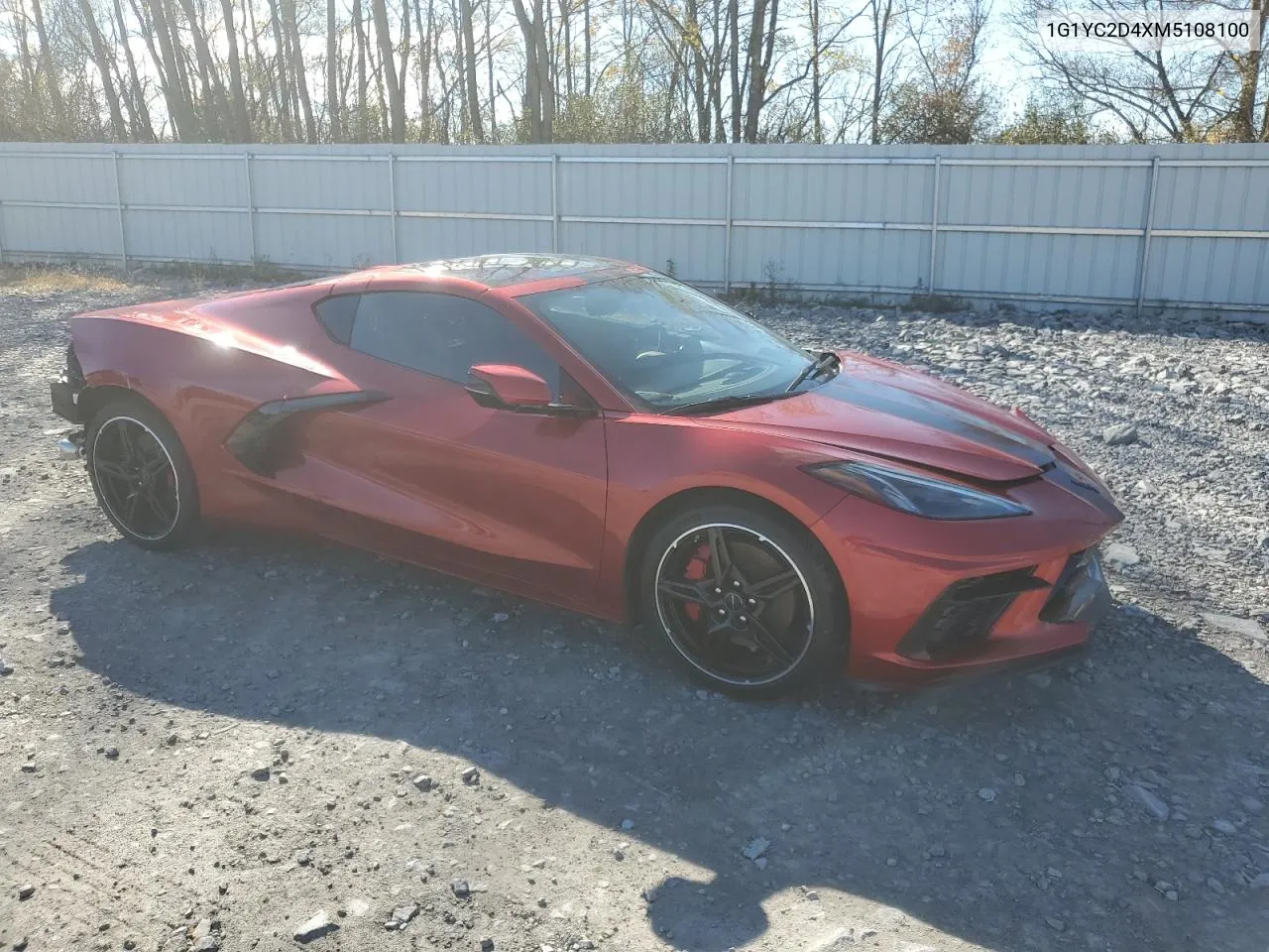 2021 Chevrolet Corvette Stingray 3Lt VIN: 1G1YC2D4XM5108100 Lot: 77981514