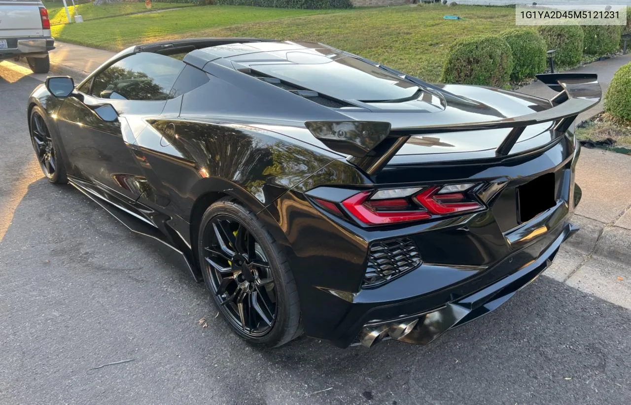 2021 Chevrolet Corvette S VIN: 1G1YA2D45M5121231 Lot: 78367004