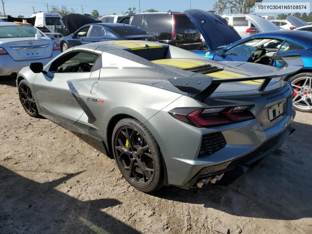 2022 Chevrolet Corvette Stingray 3Lt VIN: 1G1YC3D41N5108574 Lot: 74535184