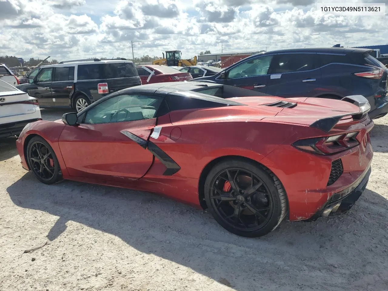 2022 Chevrolet Corvette Stingray 3Lt VIN: 1G1YC3D49N5113621 Lot: 74727464