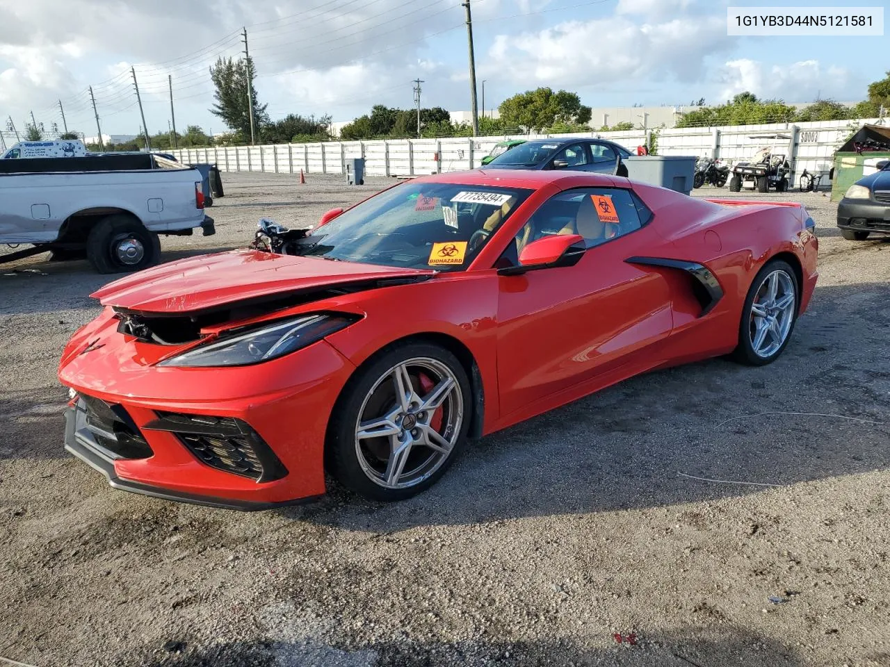 2022 Chevrolet Corvette Stingray 2Lt VIN: 1G1YB3D44N5121581 Lot: 77735494