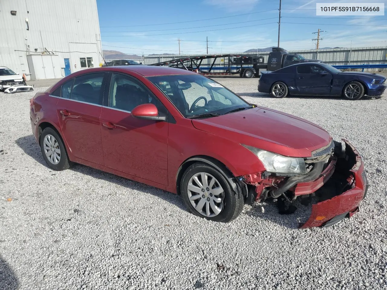 2011 Chevrolet Cruze Lt VIN: 1G1PF5S91B7156668 Lot: 77445144