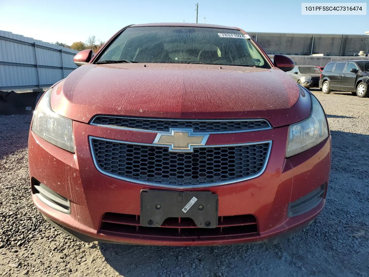 2012 Chevrolet Cruze Lt VIN: 1G1PF5SC4C7316474 Lot: 78371924