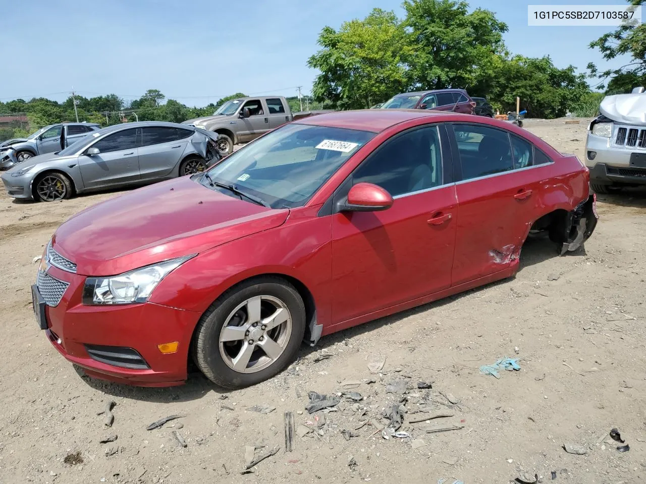 2013 Chevrolet Cruze Lt VIN: 1G1PC5SB2D7103587 Lot: 74137194