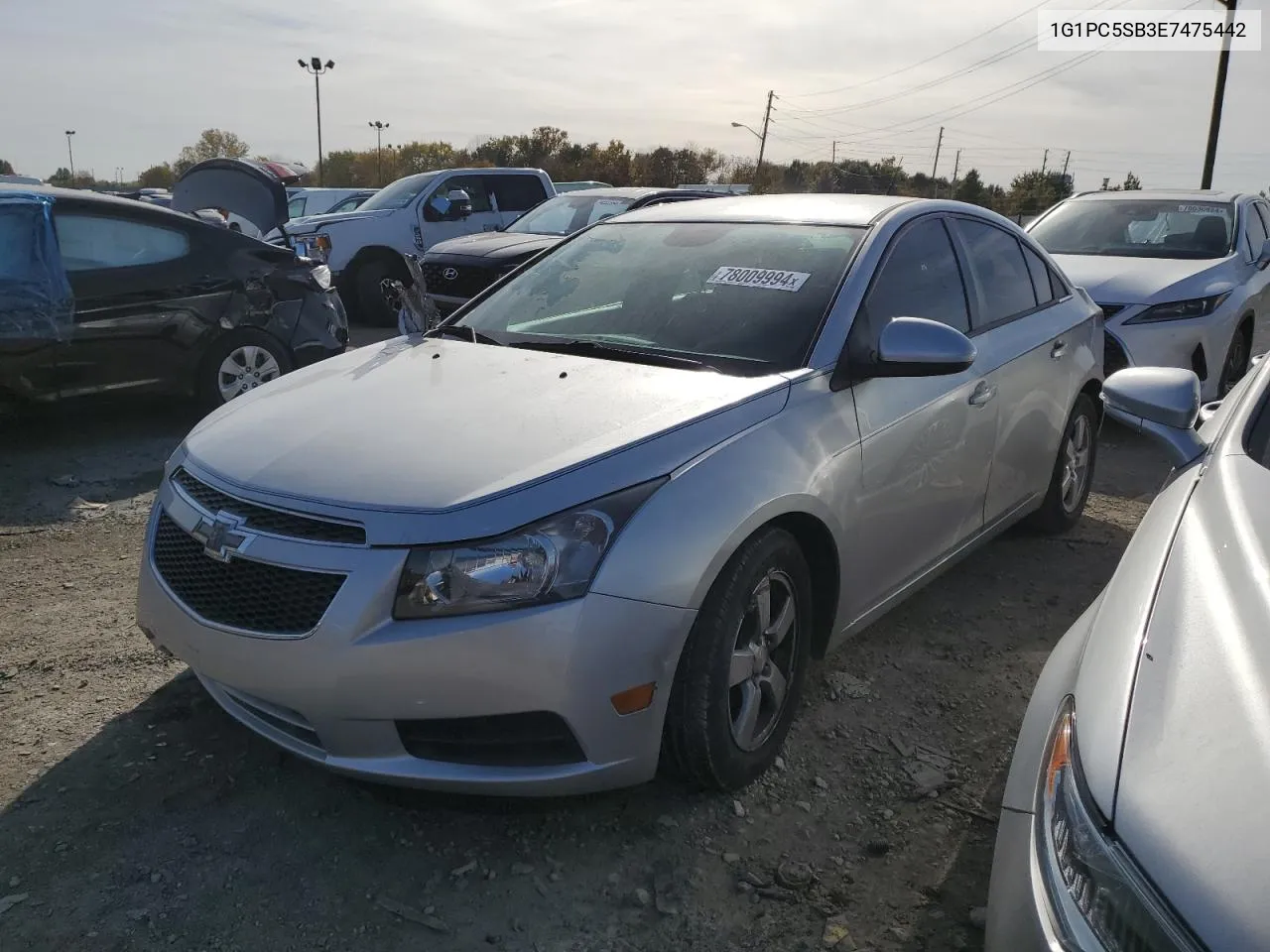 2014 Chevrolet Cruze Lt VIN: 1G1PC5SB3E7475442 Lot: 78009994