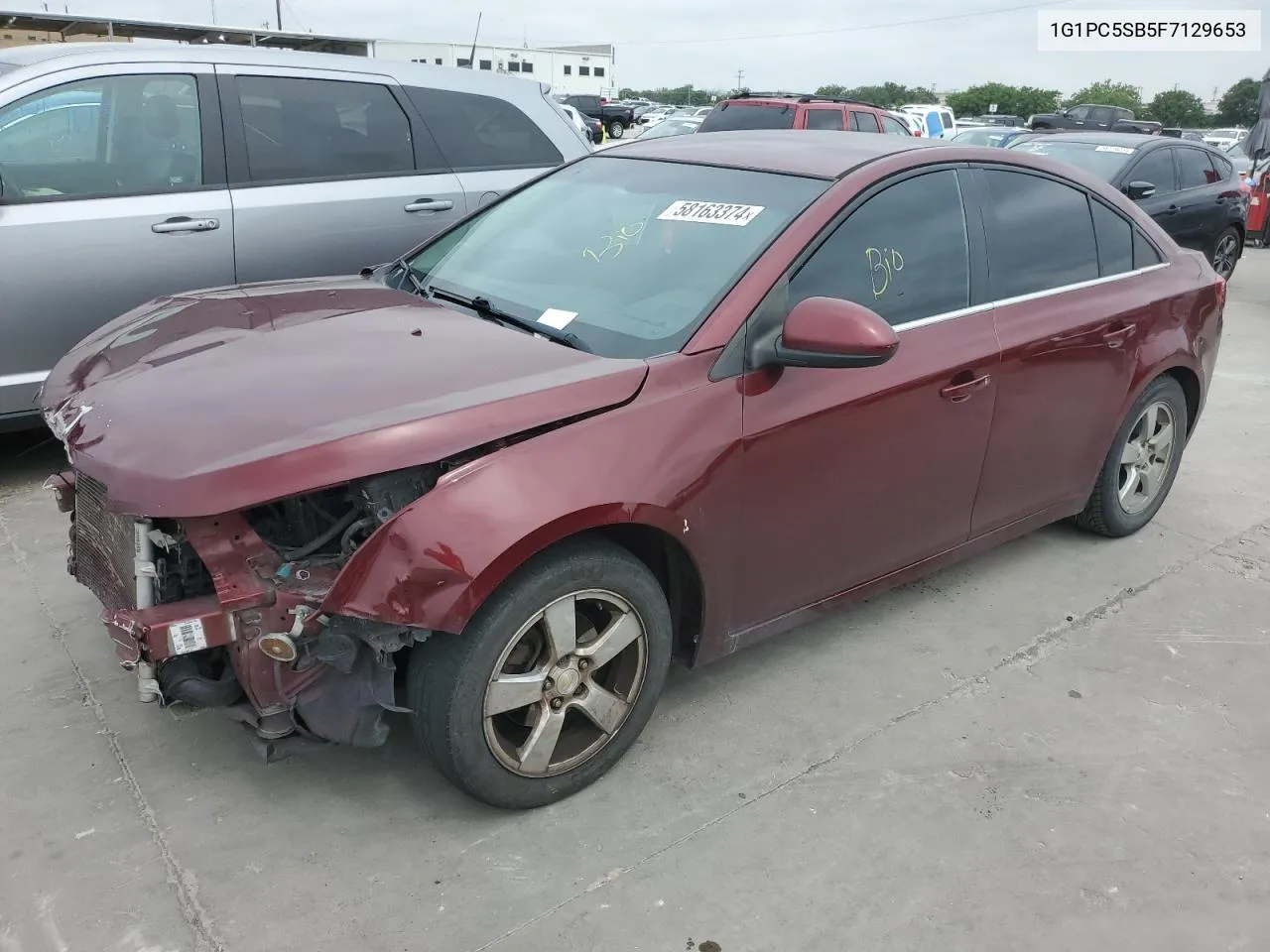 2015 Chevrolet Cruze Lt VIN: 1G1PC5SB5F7129653 Lot: 58163374