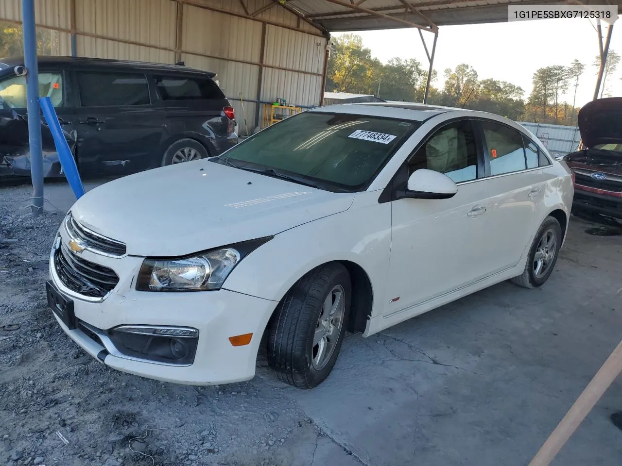 2016 Chevrolet Cruze Limited Lt VIN: 1G1PE5SBXG7125318 Lot: 77748334