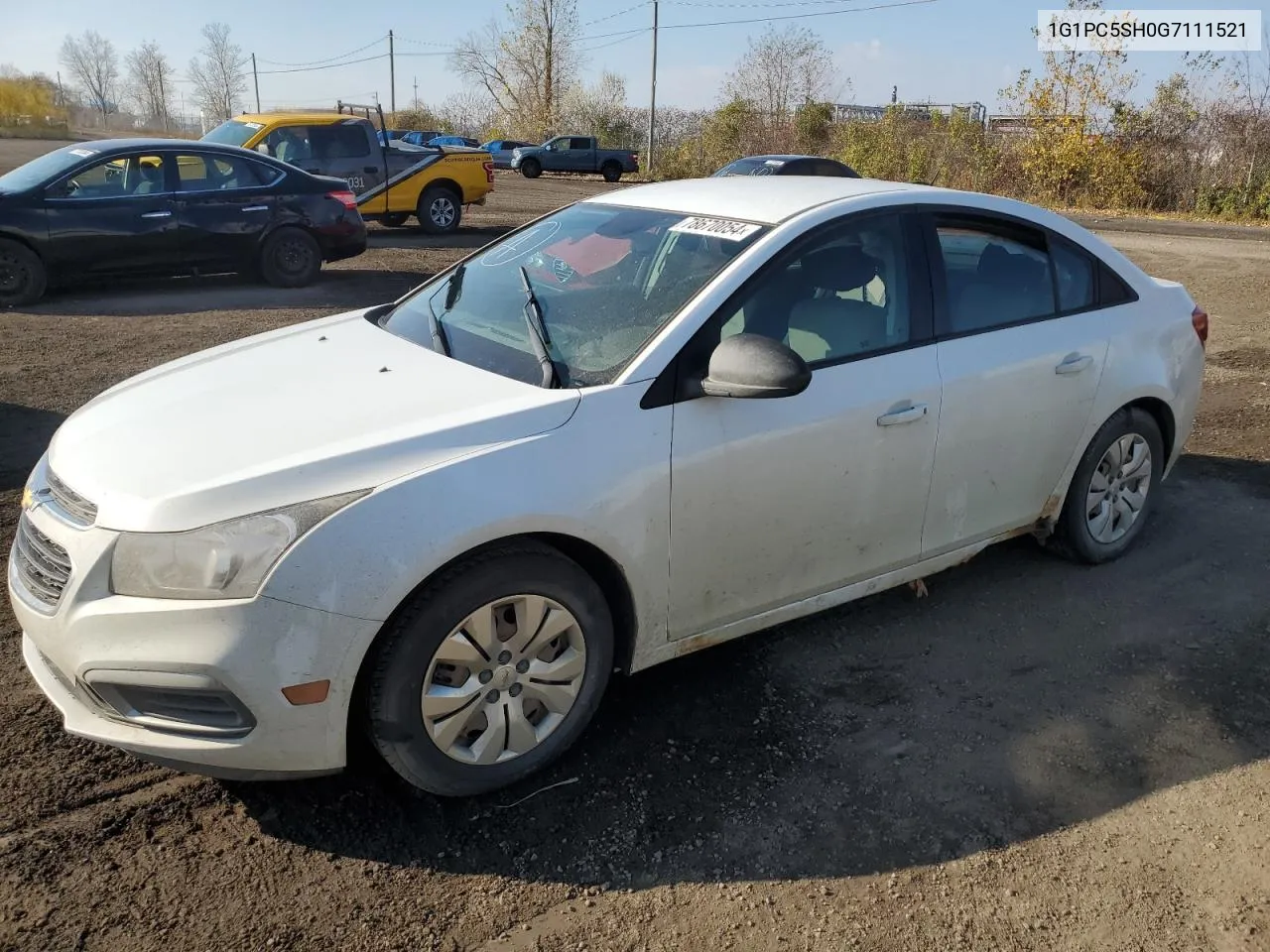 2016 Chevrolet Cruze Limited Ls VIN: 1G1PC5SH0G7111521 Lot: 78670054