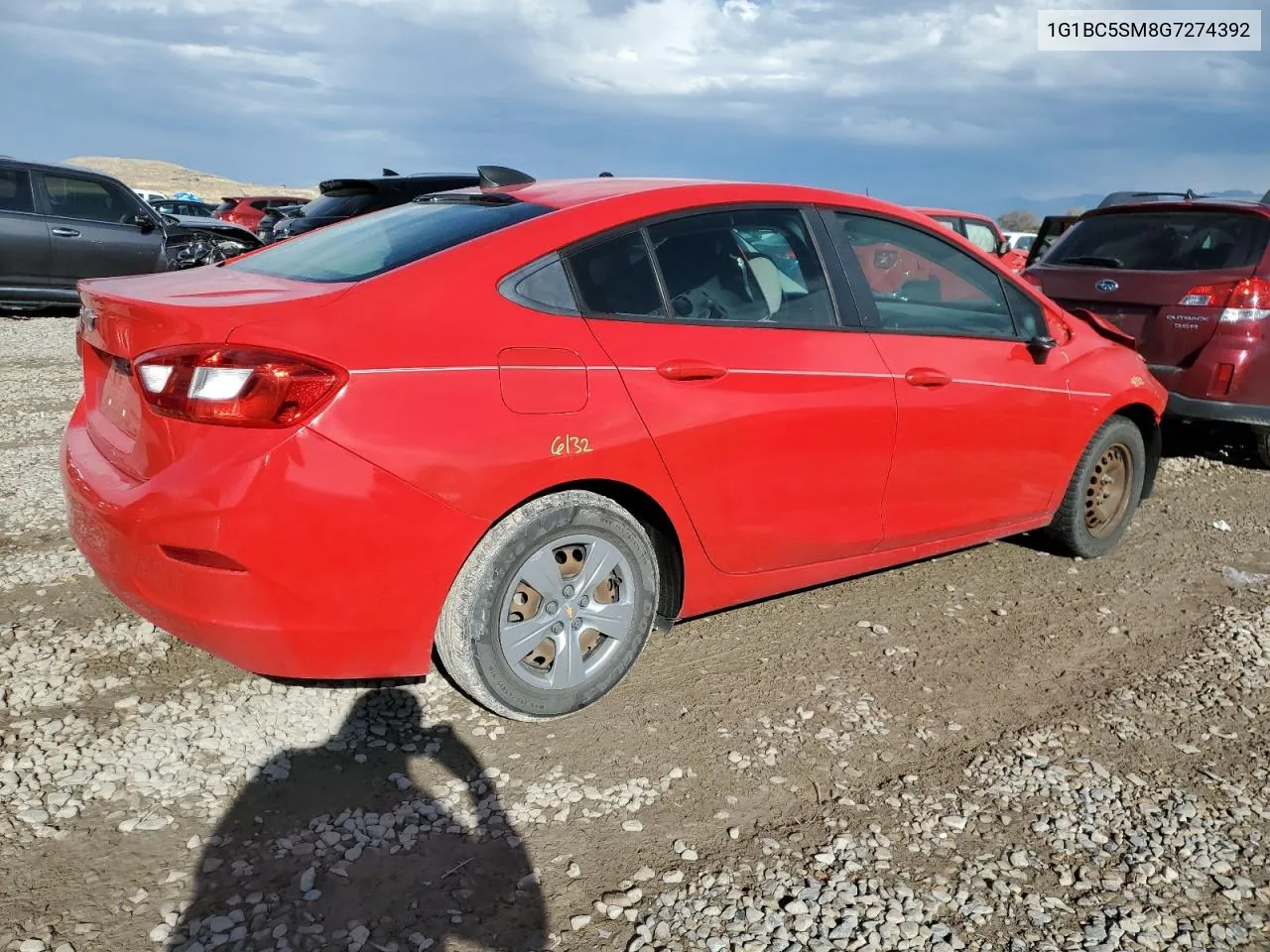 2016 Chevrolet Cruze Ls VIN: 1G1BC5SM8G7274392 Lot: 80534244