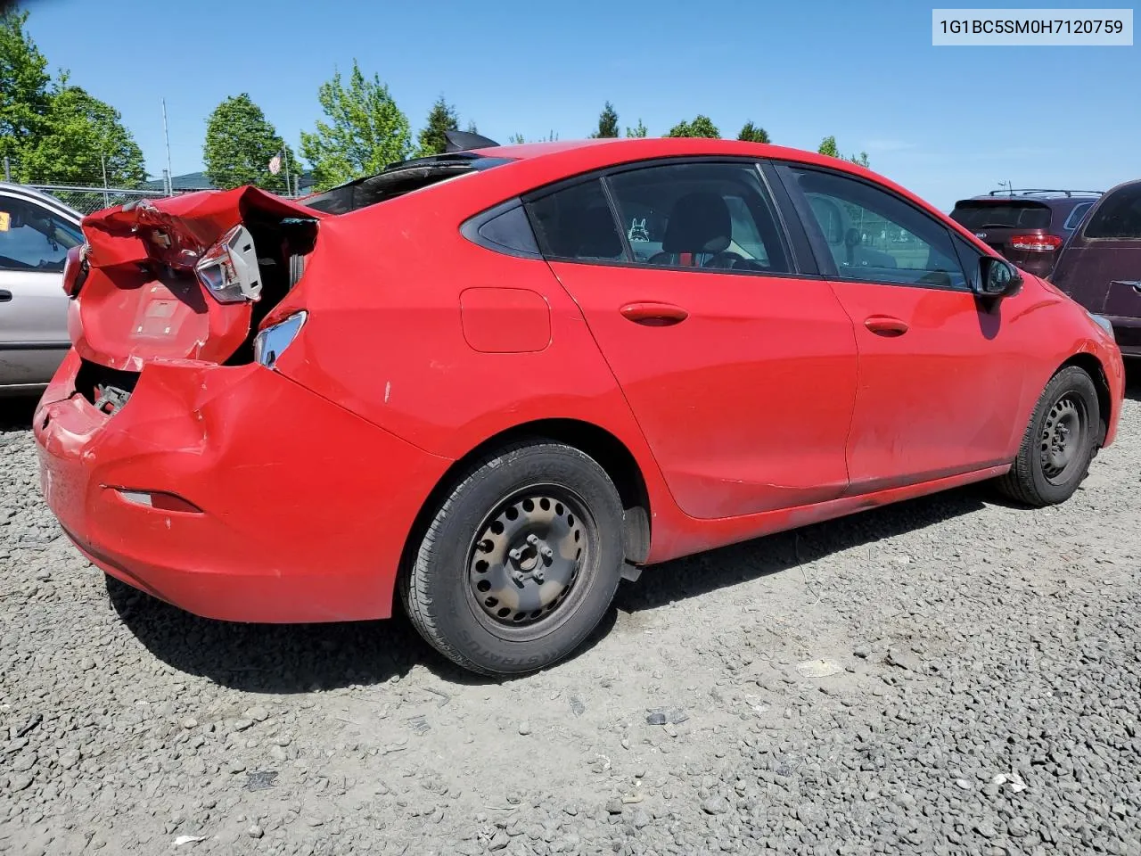 2017 Chevrolet Cruze Ls VIN: 1G1BC5SM0H7120759 Lot: 53986554