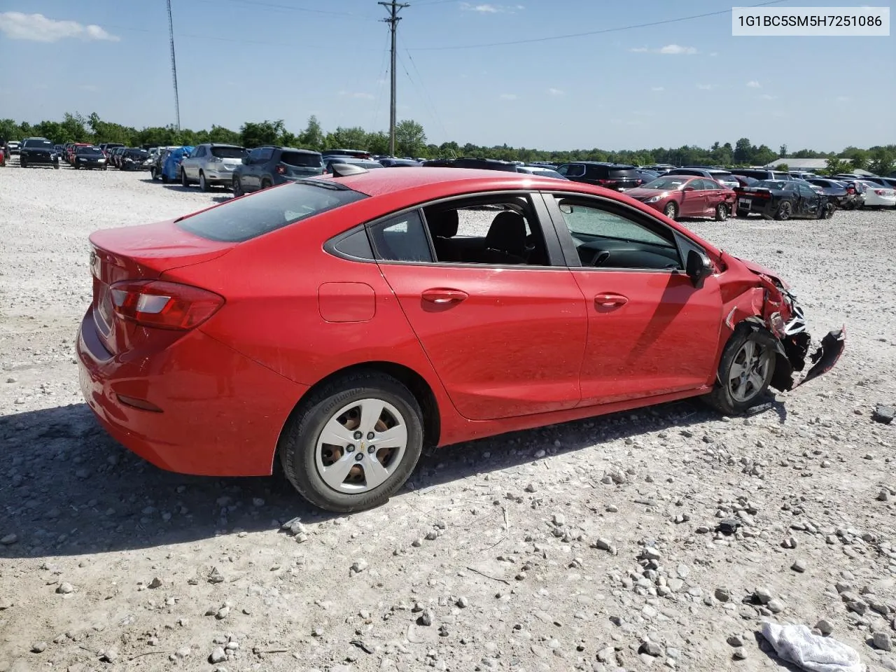 2017 Chevrolet Cruze Ls VIN: 1G1BC5SM5H7251086 Lot: 57872394