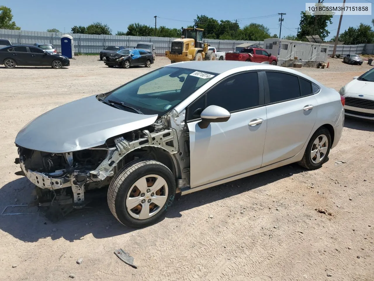 2017 Chevrolet Cruze Ls VIN: 1G1BC5SM3H7151858 Lot: 66016014