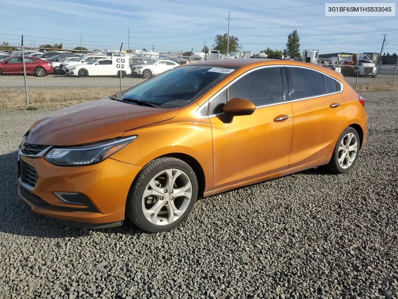 2017 Chevrolet Cruze Premier VIN: 3G1BF6SM1HS533045 Lot: 72772634