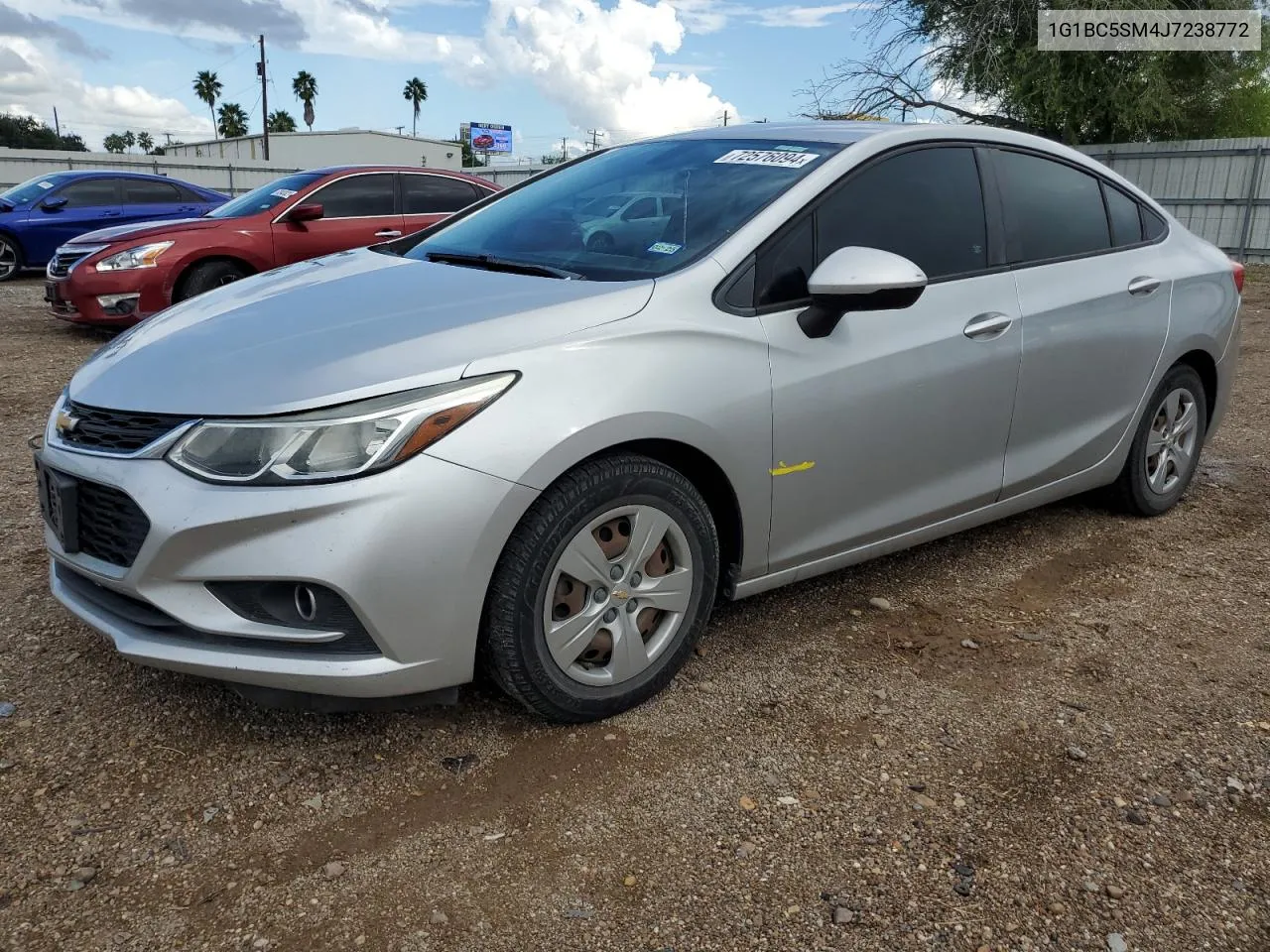 2018 Chevrolet Cruze Ls VIN: 1G1BC5SM4J7238772 Lot: 72576094