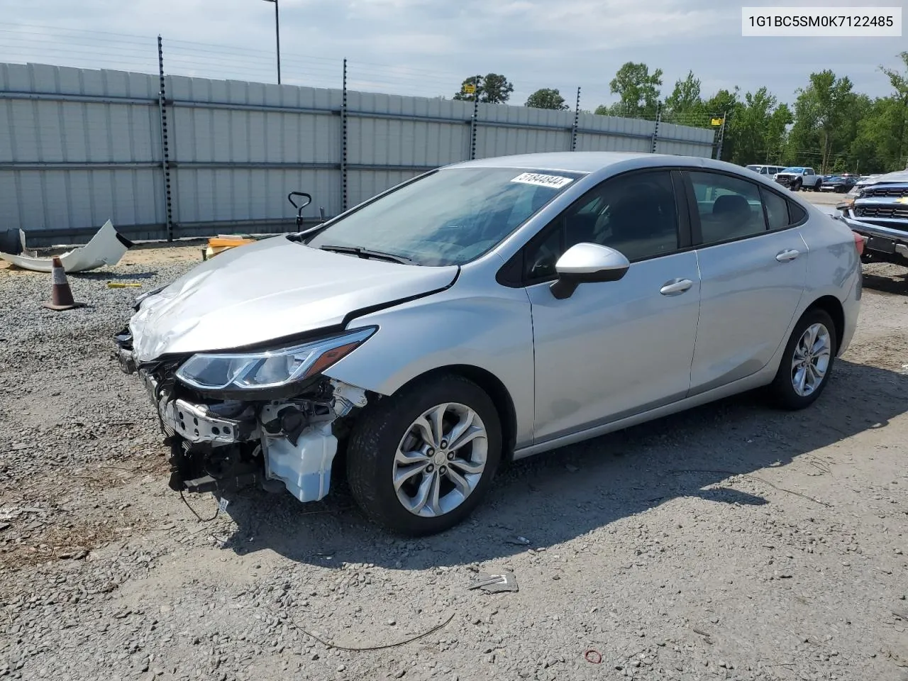 2019 Chevrolet Cruze Ls VIN: 1G1BC5SM0K7122485 Lot: 51844844