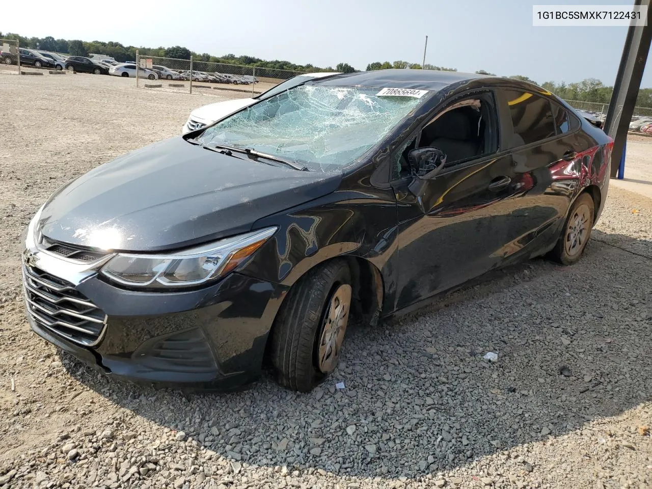 2019 Chevrolet Cruze Ls VIN: 1G1BC5SMXK7122431 Lot: 70865694