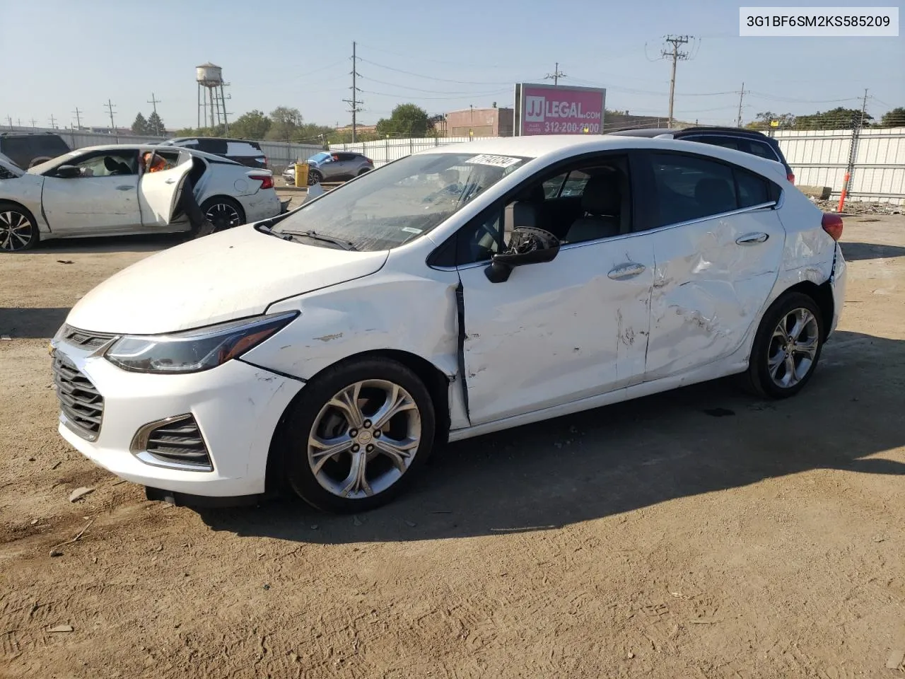 2019 Chevrolet Cruze Premier VIN: 3G1BF6SM2KS585209 Lot: 71743734