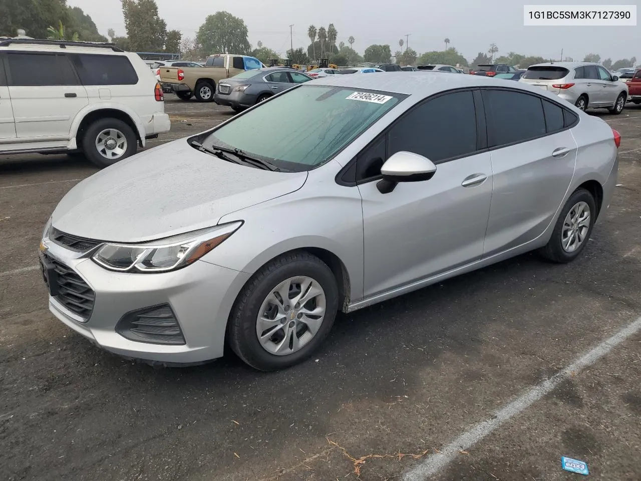 2019 Chevrolet Cruze Ls VIN: 1G1BC5SM3K7127390 Lot: 72496214