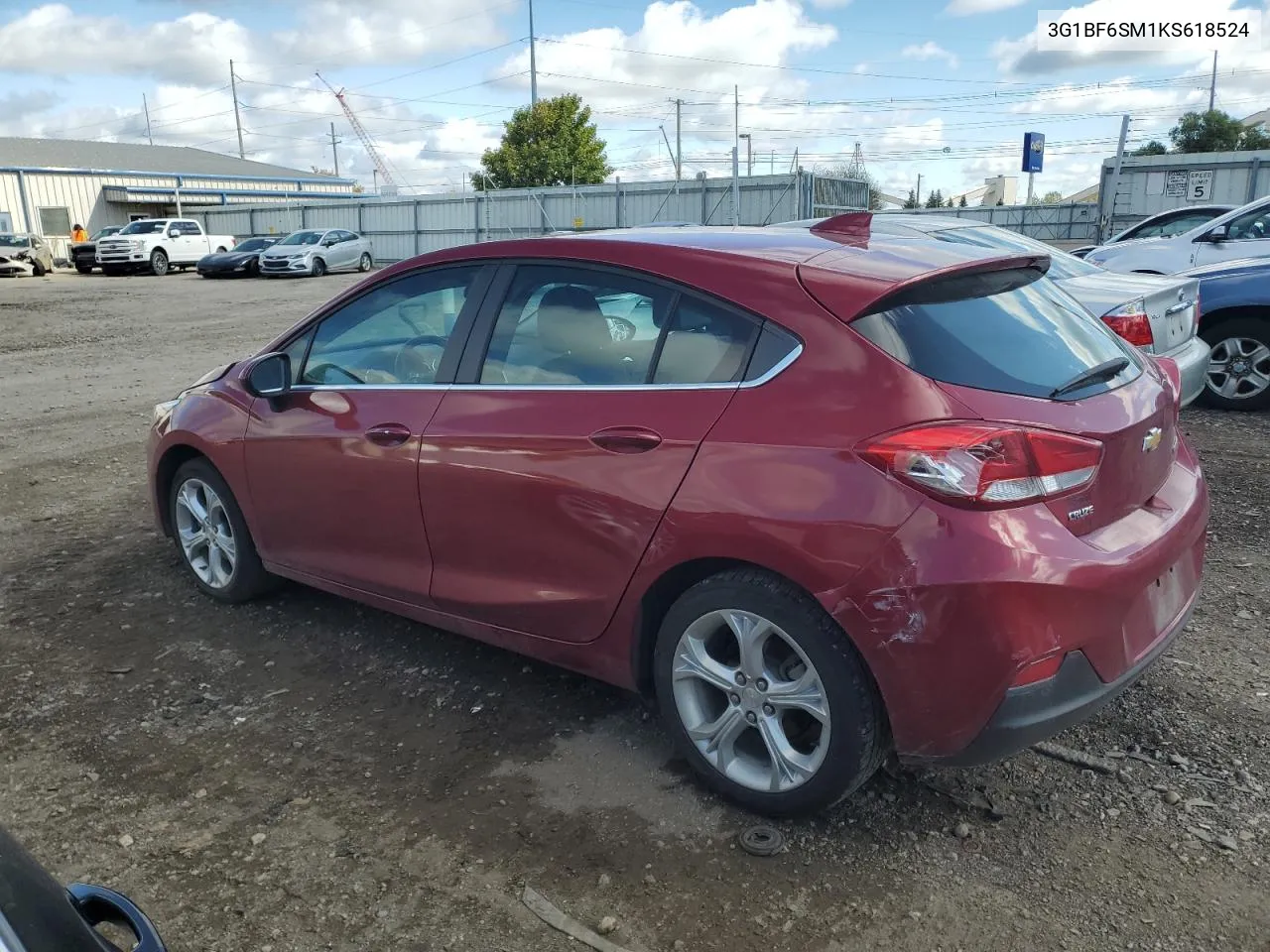 2019 Chevrolet Cruze Premier VIN: 3G1BF6SM1KS618524 Lot: 72716024