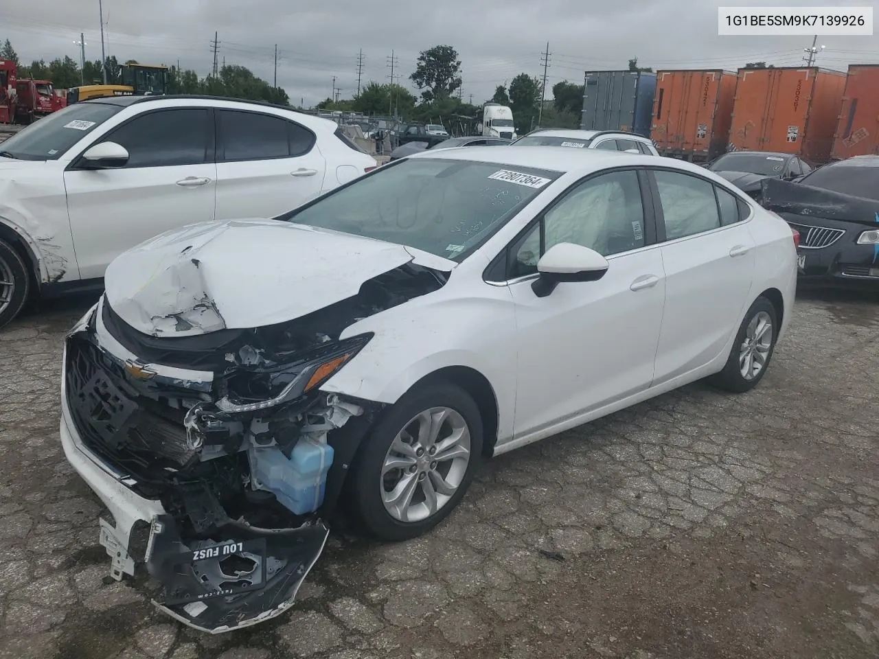 2019 Chevrolet Cruze Lt VIN: 1G1BE5SM9K7139926 Lot: 72807364