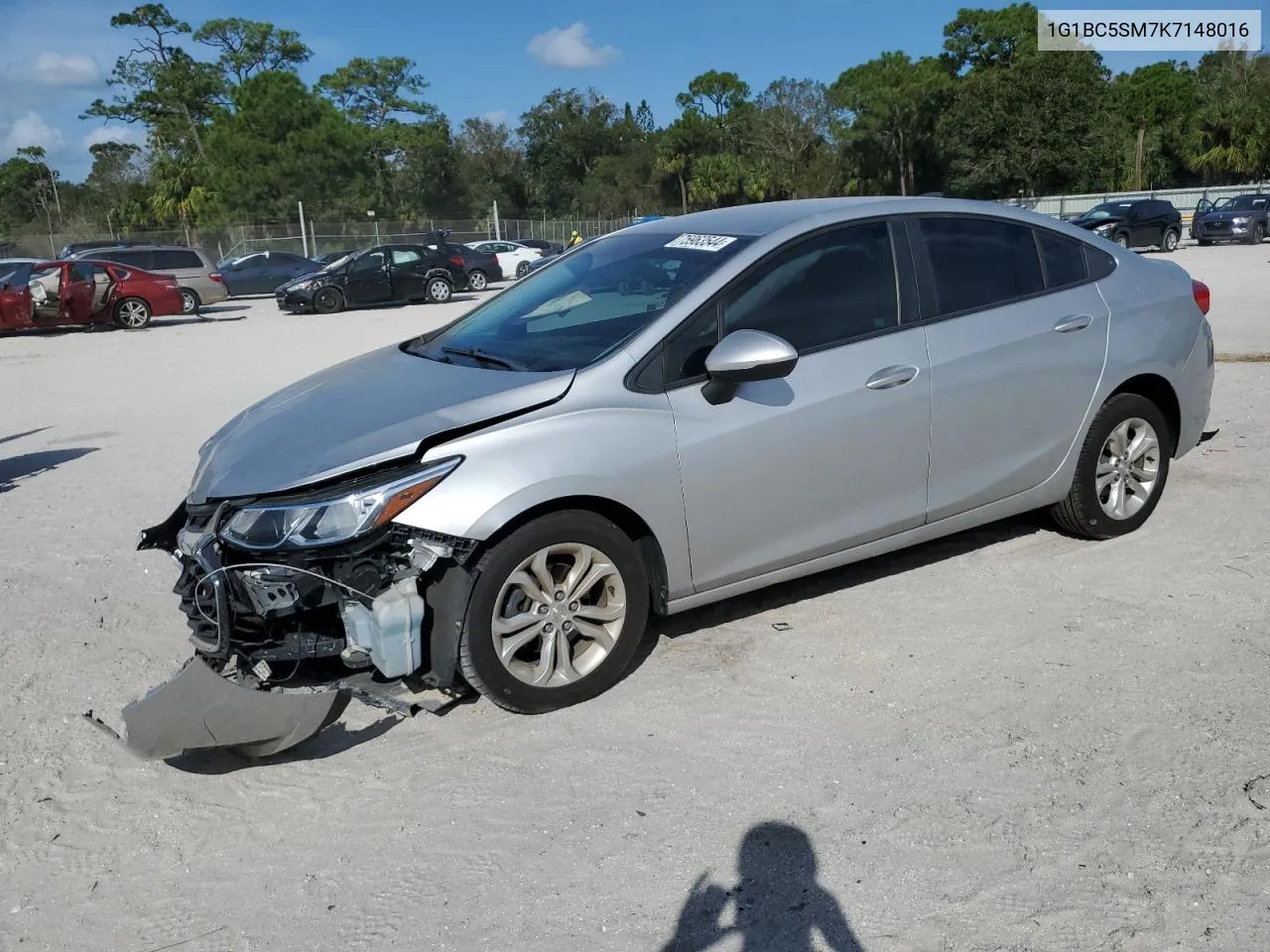 2019 Chevrolet Cruze Ls VIN: 1G1BC5SM7K7148016 Lot: 75963544