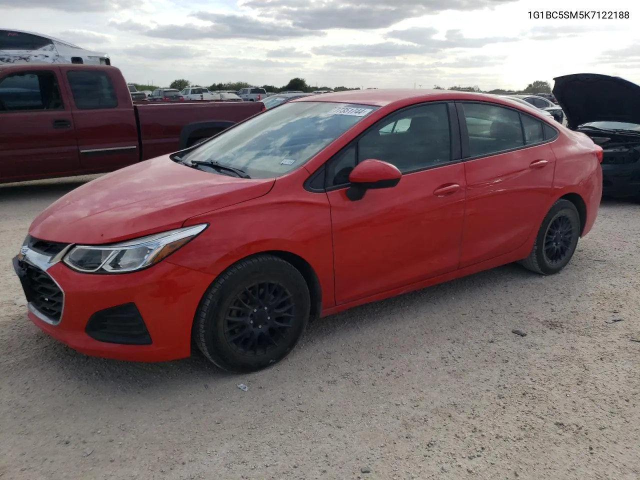 2019 Chevrolet Cruze Ls VIN: 1G1BC5SM5K7122188 Lot: 77351744