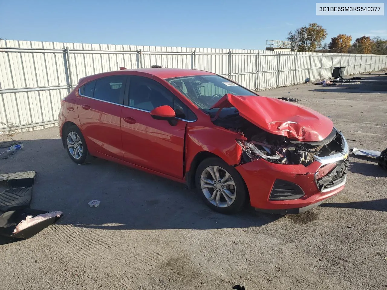 2019 Chevrolet Cruze Lt VIN: 3G1BE6SM3KS540377 Lot: 79038344