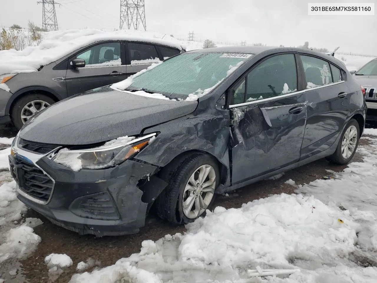 2019 Chevrolet Cruze Lt VIN: 3G1BE6SM7KS581160 Lot: 79546184