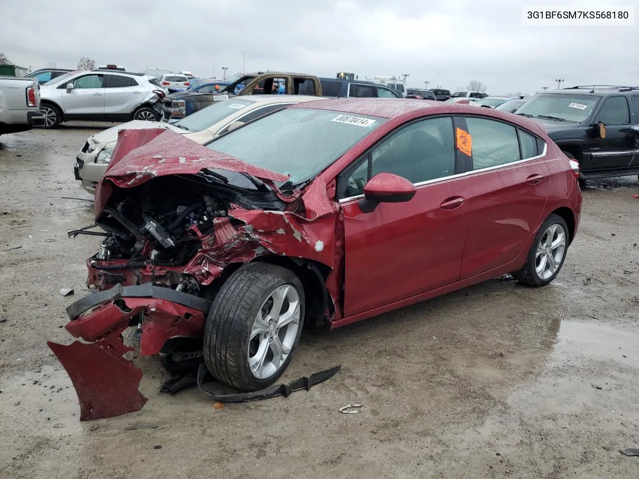 2019 Chevrolet Cruze Premier VIN: 3G1BF6SM7KS568180 Lot: 80870414