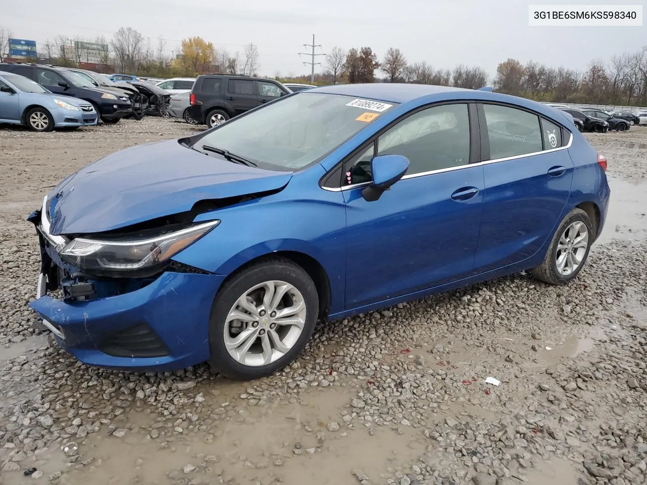 2019 Chevrolet Cruze Lt VIN: 3G1BE6SM6KS598340 Lot: 81089274