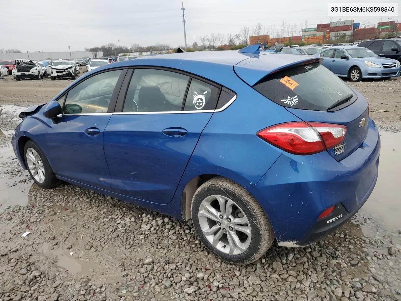 2019 Chevrolet Cruze Lt VIN: 3G1BE6SM6KS598340 Lot: 81089274