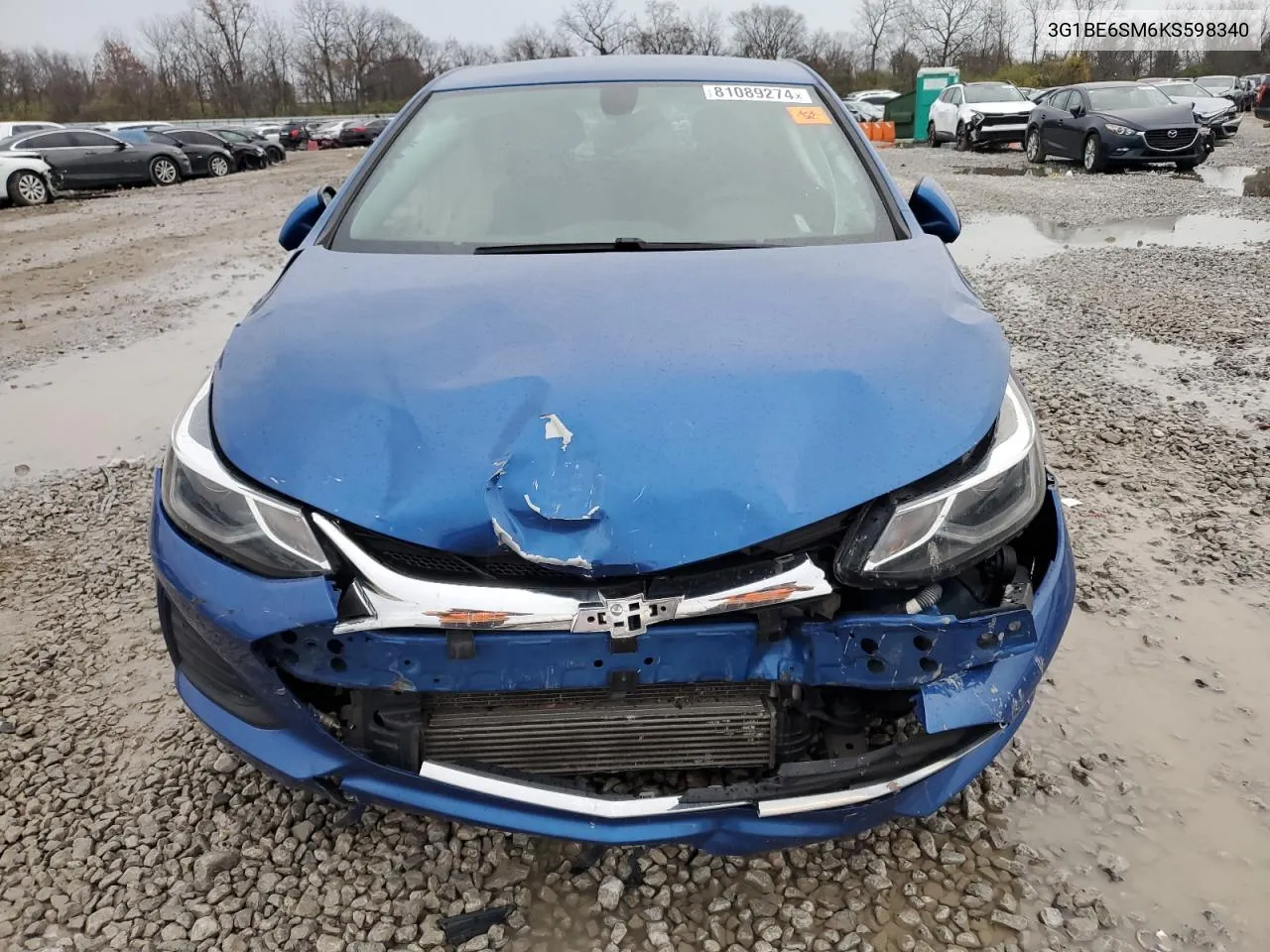 2019 Chevrolet Cruze Lt VIN: 3G1BE6SM6KS598340 Lot: 81089274