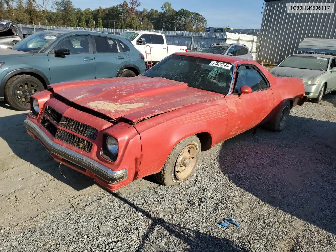 1974 Chevrolet El Camino VIN: 1C80H3K536117 Lot: 74525784