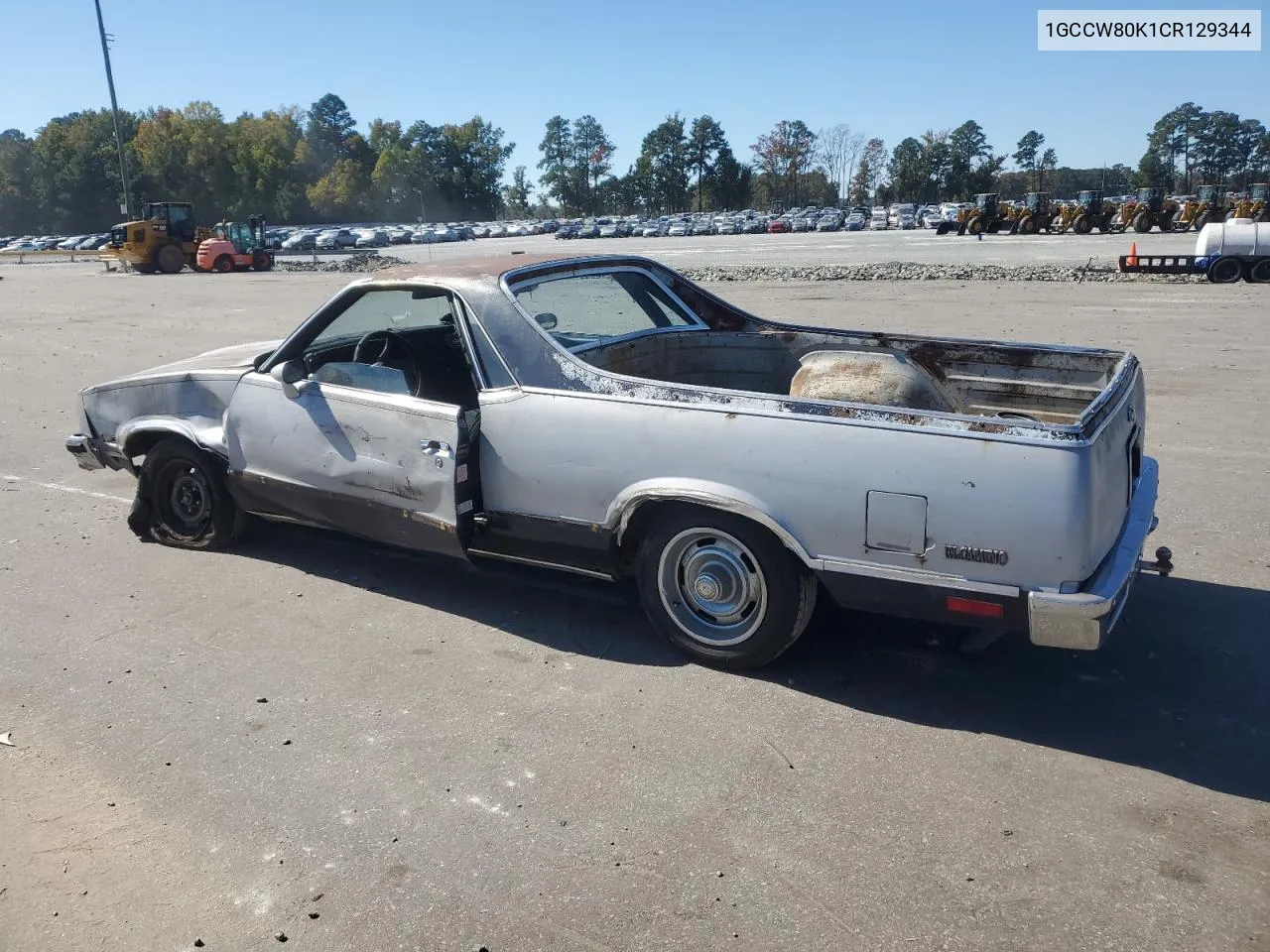 1982 Chevrolet El Camino VIN: 1GCCW80K1CR129344 Lot: 77126034