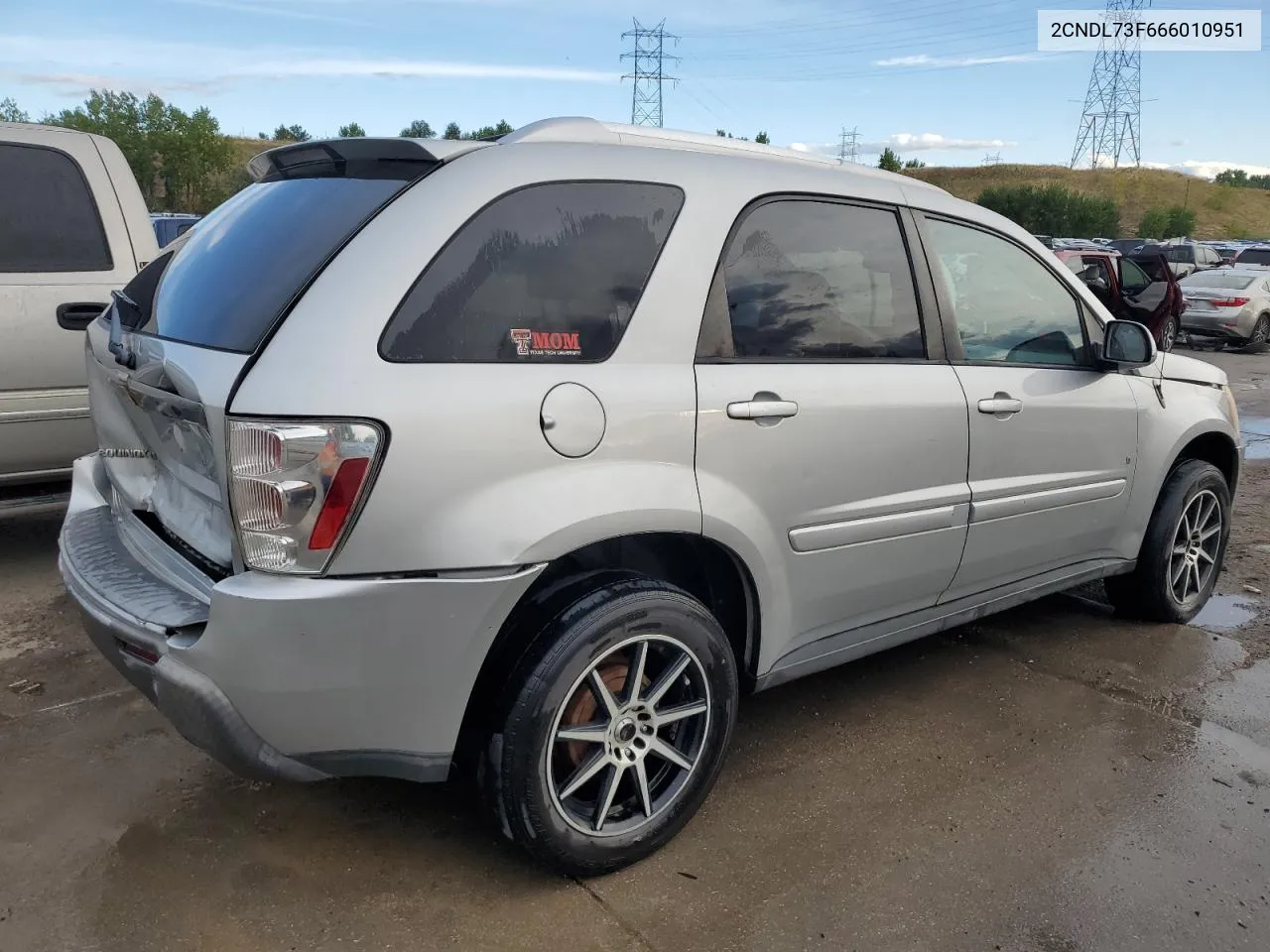 2006 Chevrolet Equinox Lt VIN: 2CNDL73F666010951 Lot: 72788374