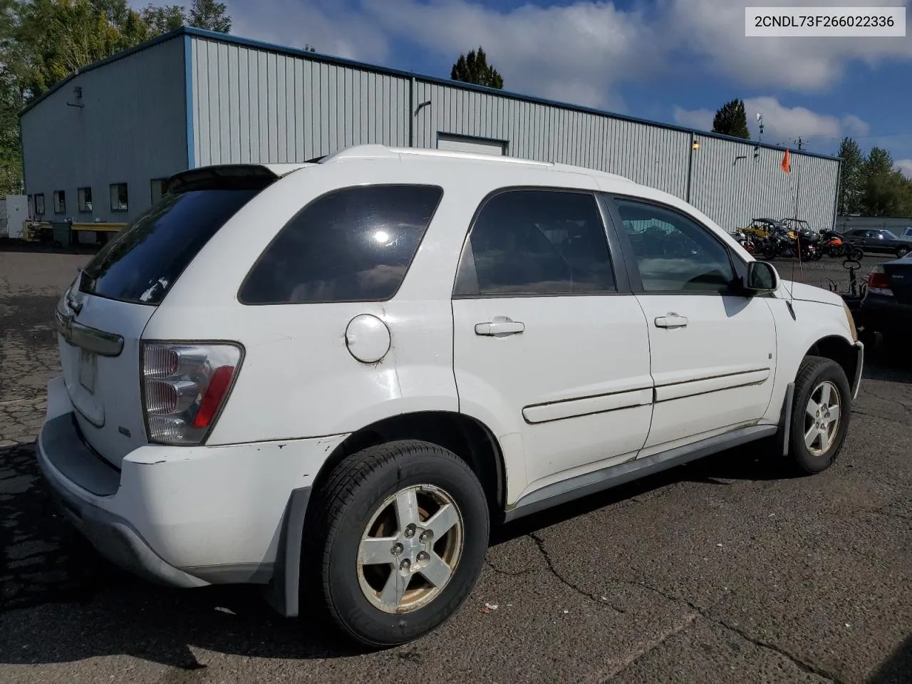 2006 Chevrolet Equinox Lt VIN: 2CNDL73F266022336 Lot: 73375854