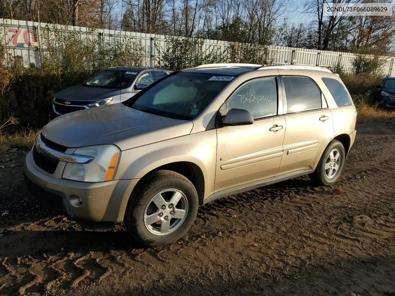 2006 Chevrolet Equinox Lt VIN: 2CNDL73F066089629 Lot: 75424294