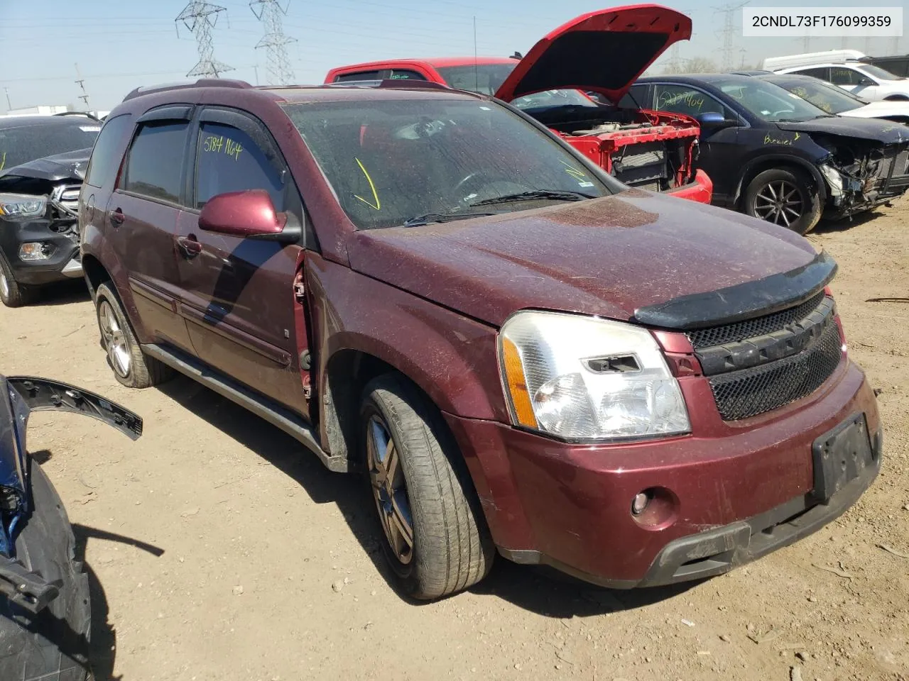 2007 Chevrolet Equinox Lt VIN: 2CNDL73F176099359 Lot: 51841164