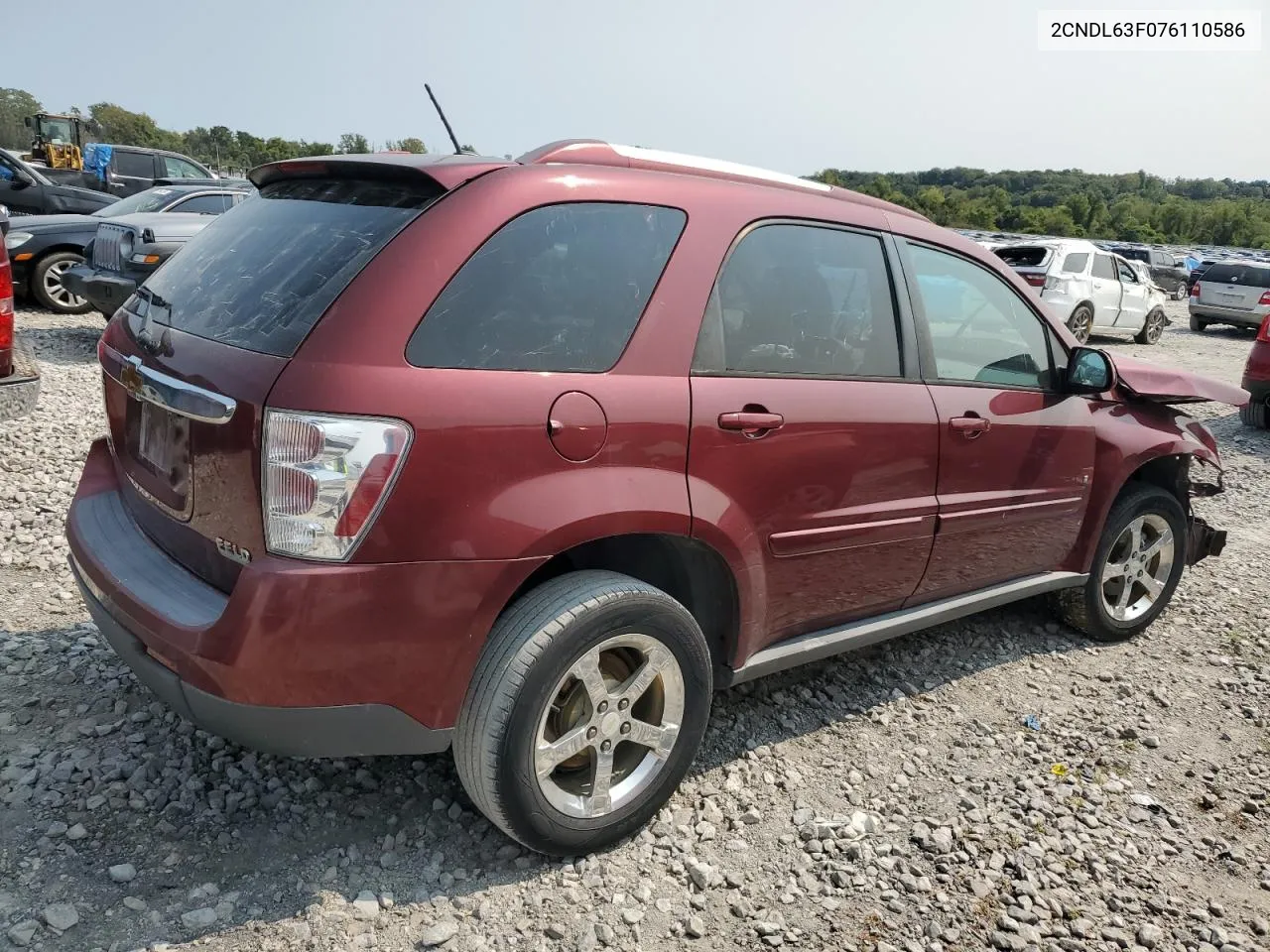 2007 Chevrolet Equinox Lt VIN: 2CNDL63F076110586 Lot: 71015554