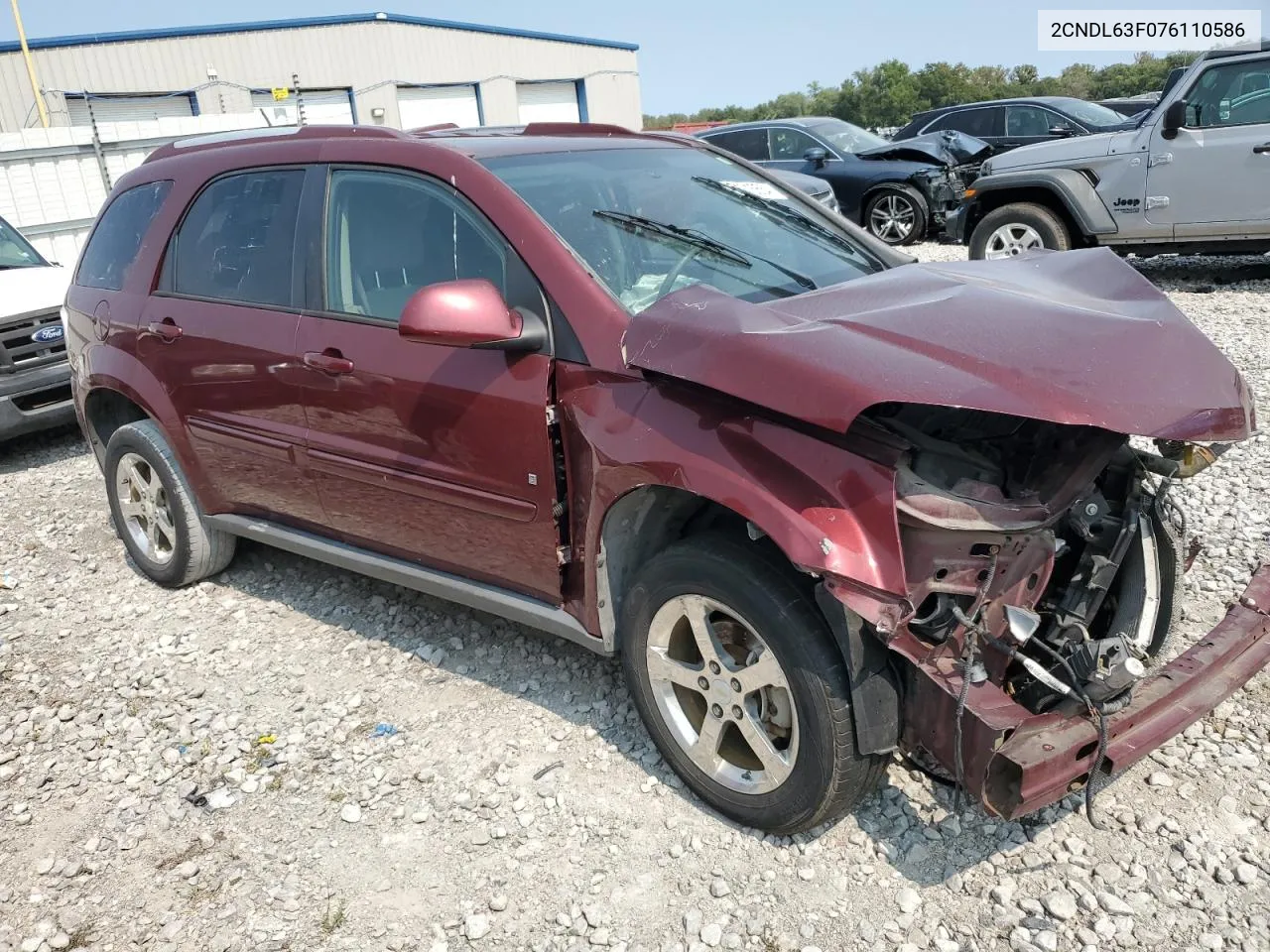 2007 Chevrolet Equinox Lt VIN: 2CNDL63F076110586 Lot: 71015554