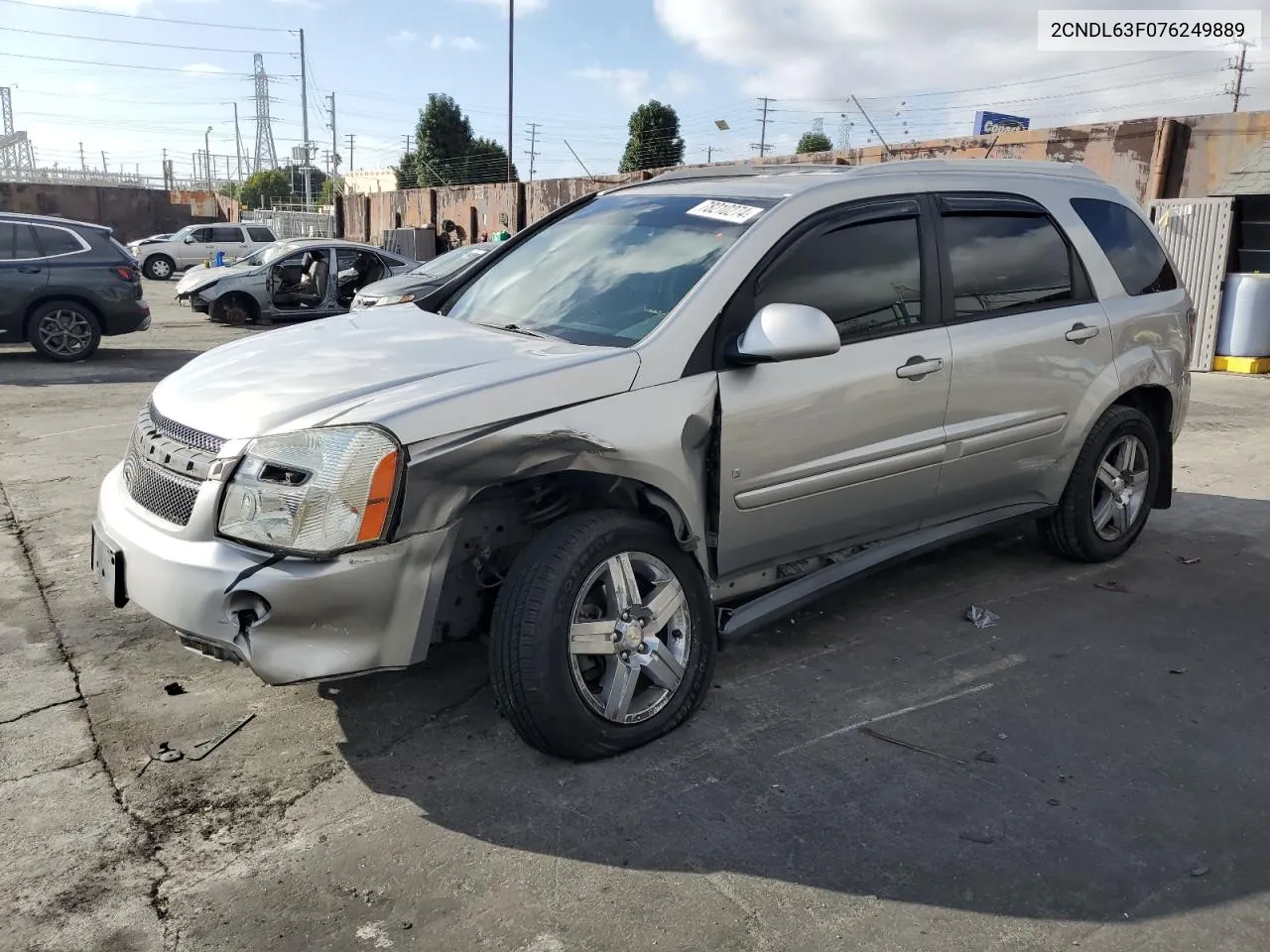 2007 Chevrolet Equinox Lt VIN: 2CNDL63F076249889 Lot: 78210274