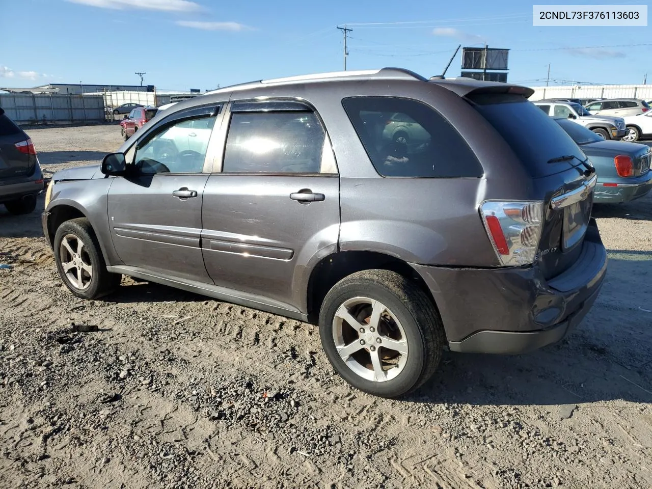 2007 Chevrolet Equinox Lt VIN: 2CNDL73F376113603 Lot: 78372874