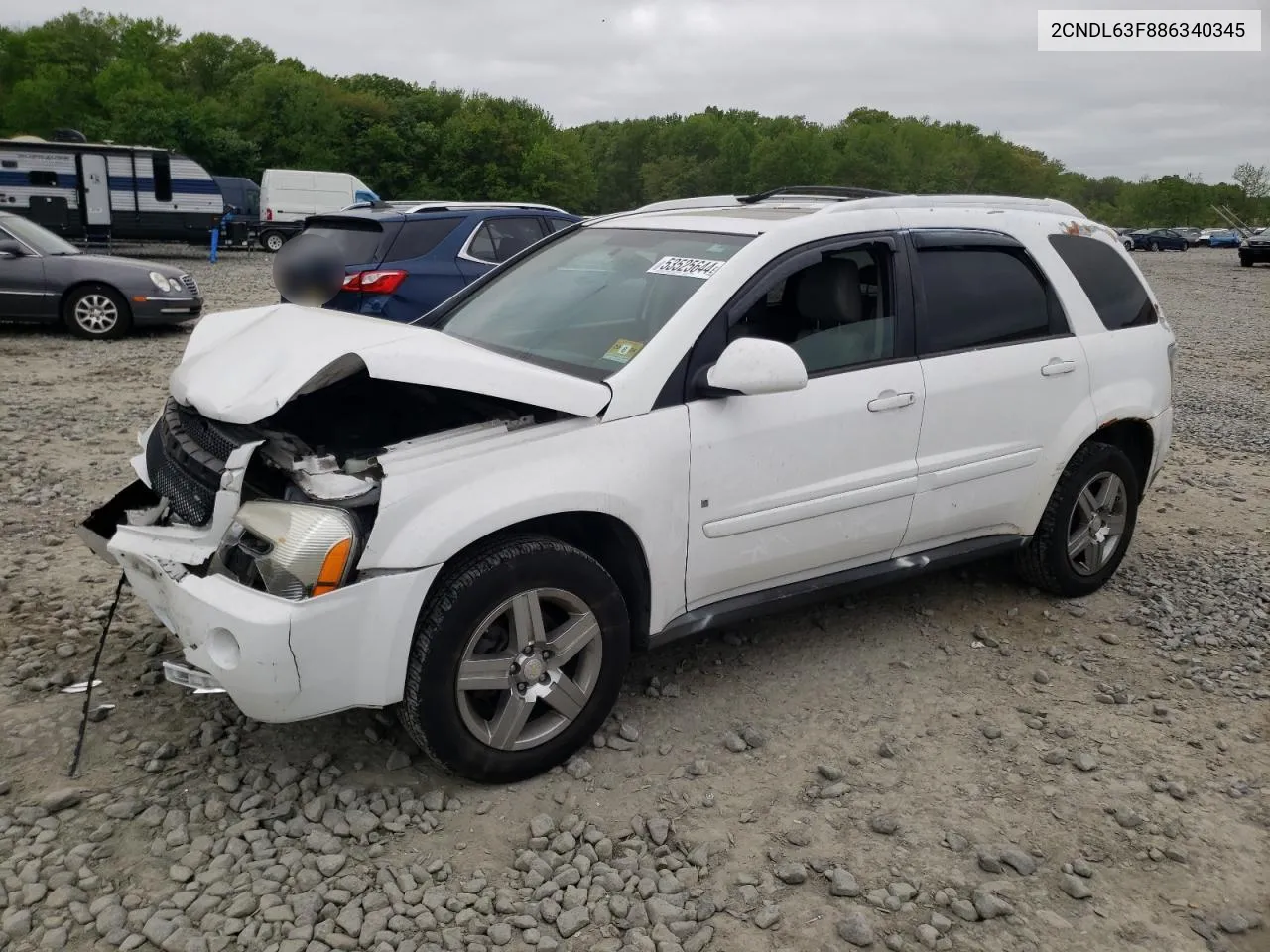 2008 Chevrolet Equinox Lt VIN: 2CNDL63F886340345 Lot: 53525644