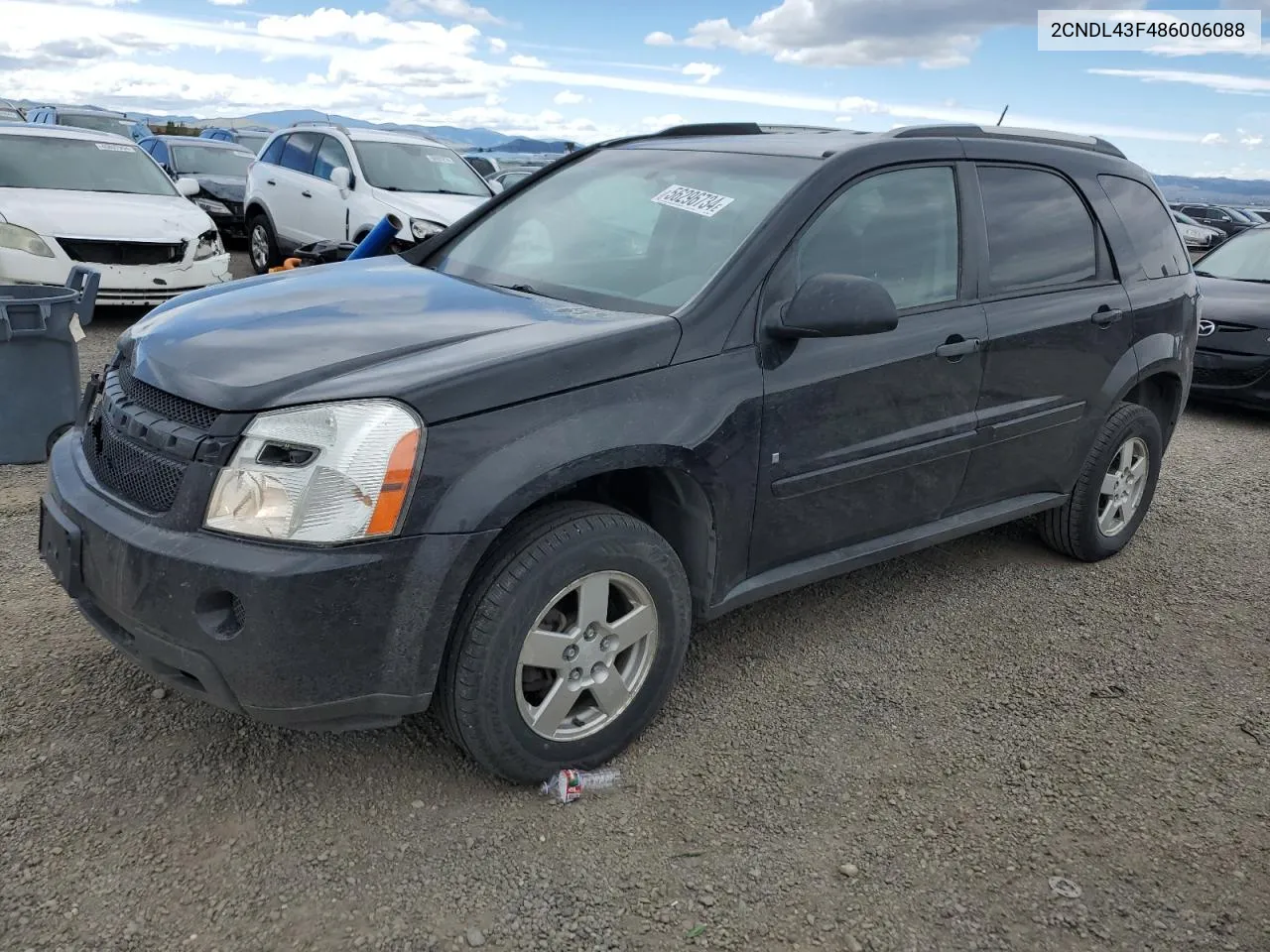 2008 Chevrolet Equinox Lt VIN: 2CNDL43F486006088 Lot: 64227484