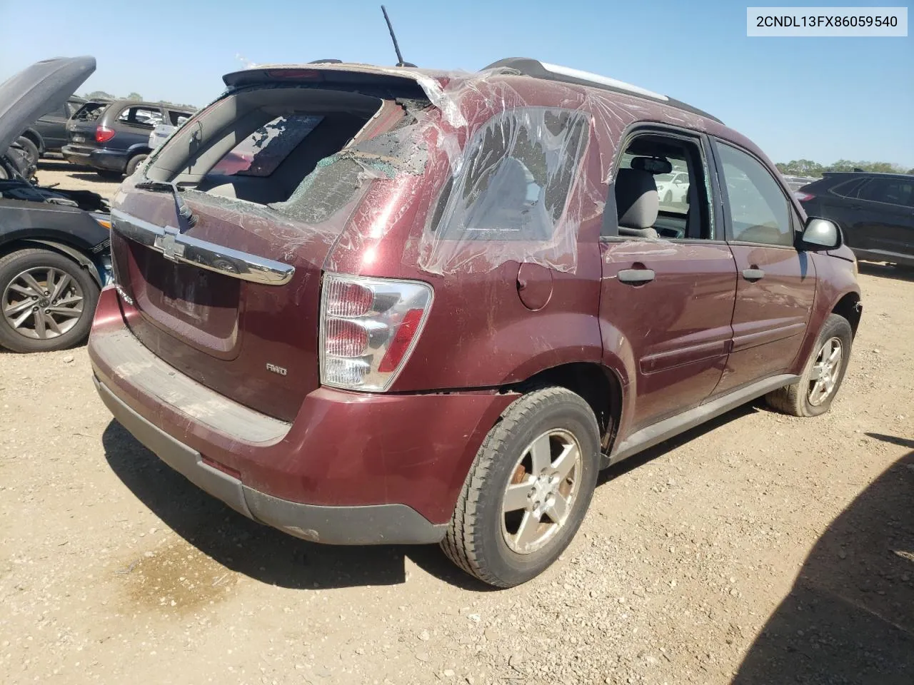 2008 Chevrolet Equinox Ls VIN: 2CNDL13FX86059540 Lot: 69664324