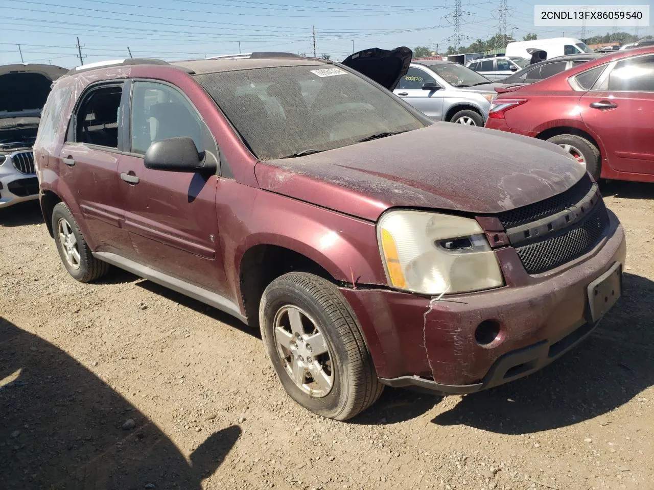 2008 Chevrolet Equinox Ls VIN: 2CNDL13FX86059540 Lot: 69664324