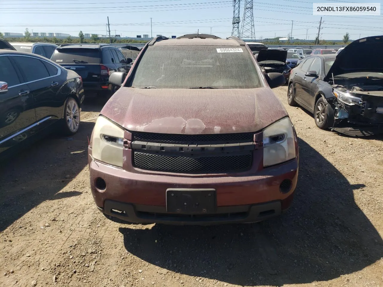 2008 Chevrolet Equinox Ls VIN: 2CNDL13FX86059540 Lot: 69664324